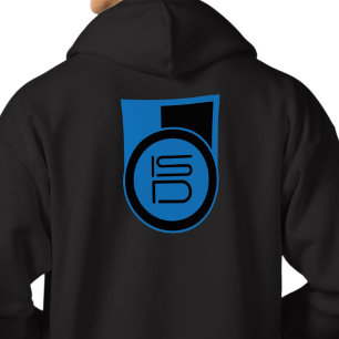 ISD Herr Svart Blå Logo Streetwear Hoodie