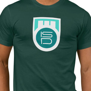 ISD Herr Turkos Teal Logotyp Streetwear Retro T Shirt