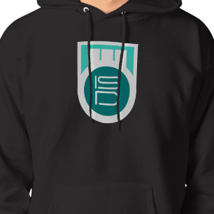 ISD Mäns Turkos Teal Logotyp Streetwear Retro Hoodie