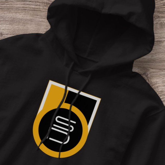 ISD Men's Black Gold Streetwear Retro  Hoodie (Skapare uppladdad)