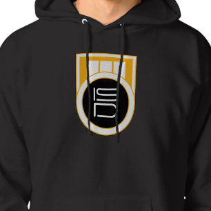 ISD Svart Guld Streetwear Logo Retro Hoodie