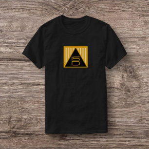ISD Unisex Svart & Guld Triangel Symbol T-Shirt