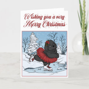 Isdans Newfoundland Valp Merry Christmas Helgkort