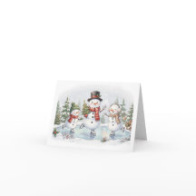 Isdansande Snömannafamilj