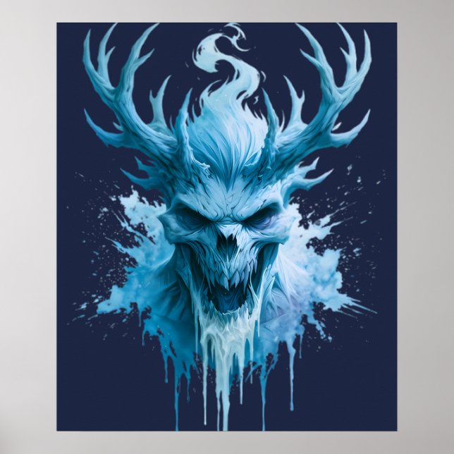 Isdemon Vattenfärgposter Poster (Framsidan)