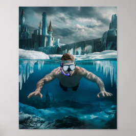 Isdivare väntar på våren poster