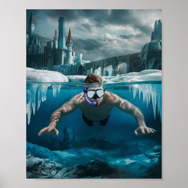 Isdivare väntar på våren poster (Framsidan)