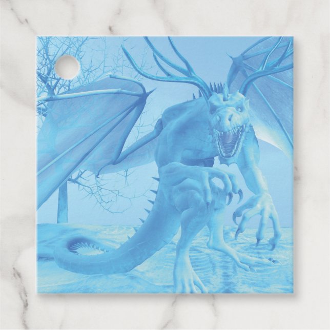 Isdrake med horn gåvor etiketter (Framsida)