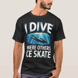 Isdykande älskare Frusen sjö dykning Scuba T Shirt