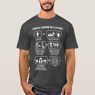 Isekai Anime In Si Steps Funny Isekai Anime Novelt T Shirt