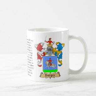 Isepy, ursprung, den menande och vapensköldmuggen kaffemugg