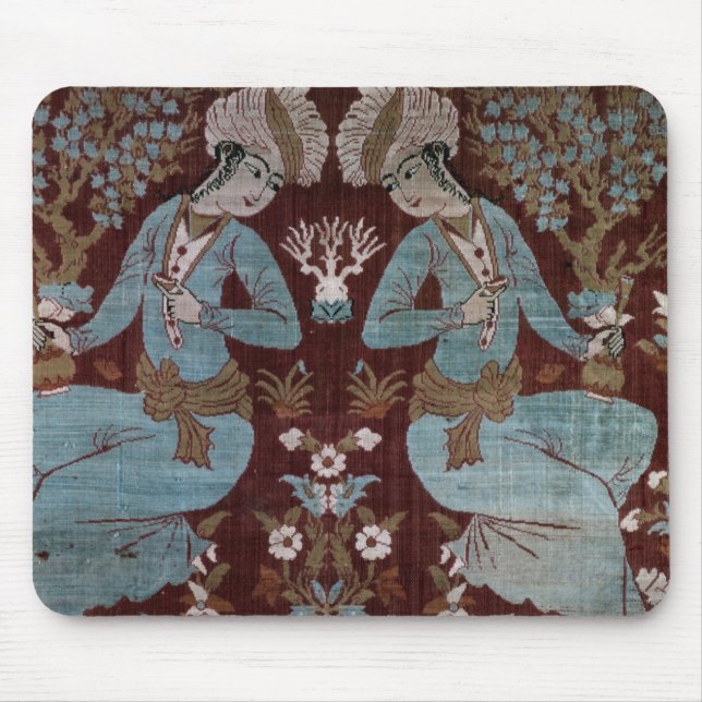 Isfahan stilpanel, perser, 17th århundrade (silke) musmatta (Framsidan)