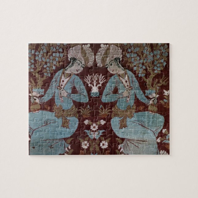 Isfahan stilpanel, perser, 17th århundrade (silke) pussel (Horisontell)