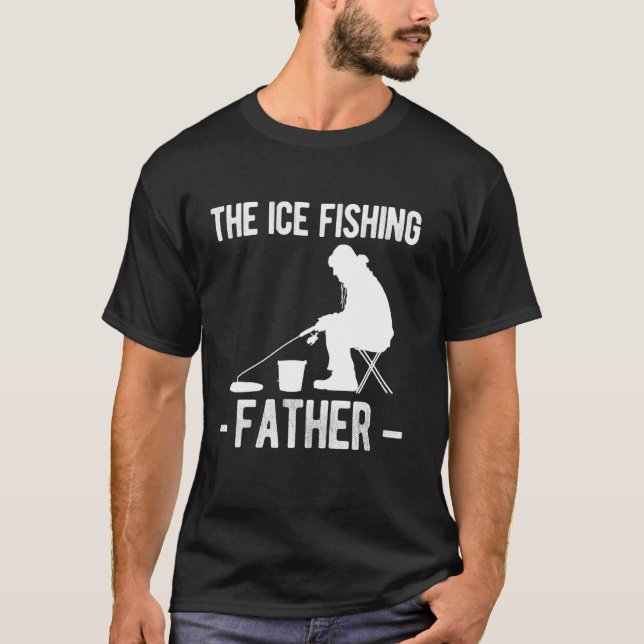Isfiskande pappa pappa fadersdag  1 t shirt (Framsida)