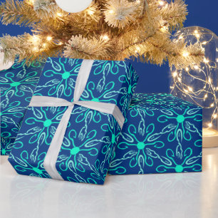 Isfiskare Snowflake Hexagon Mönster Presentpapper