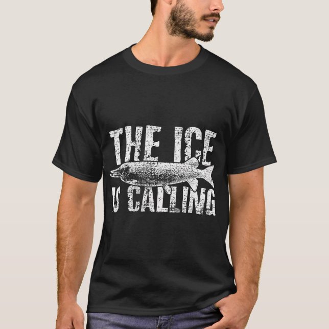 Isfiske Fiske Fiske T Shirt (Framsida)