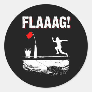 Isfiske Flaggstång För Isfiske Flagg M Runt Klistermärke