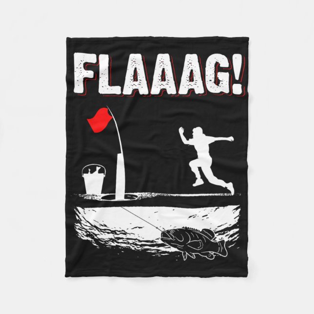 Isfiske Flaggstång Kör För Isfiske Flagg M Fleecefilt (Framsidan)