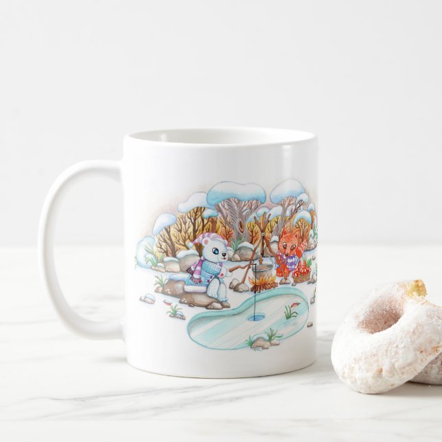 Isfiske Kaffemugg (Med munk)