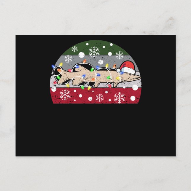 Isfiske Muskie jul Musky Funny Santa Vykort (Framsida)