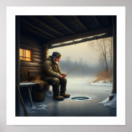 Isfiske på vintern poster