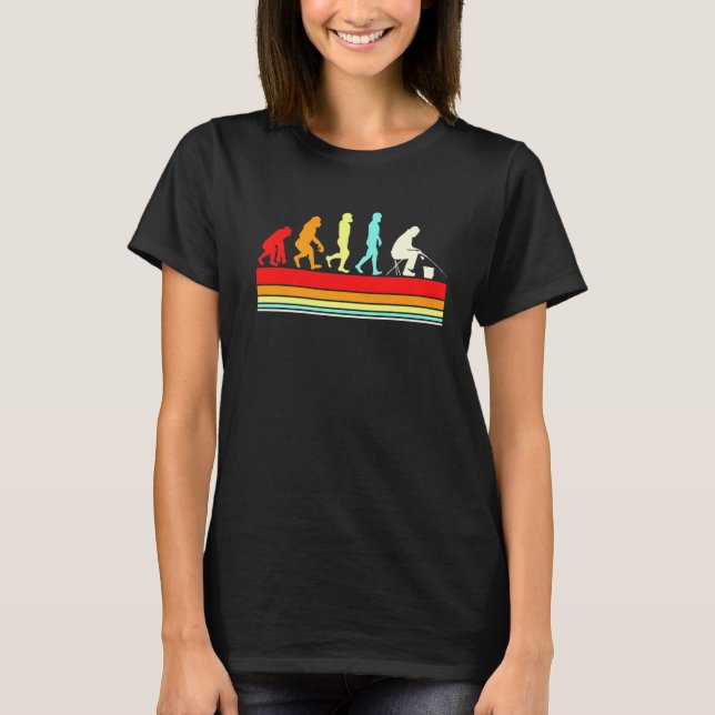 Isfiske Retro Stil Evolution Av Mannen För Kvinnor T Shirt (Framsida)