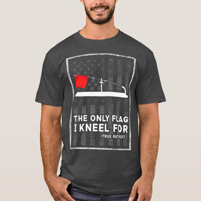 Isfiske tippar upp den enda Flagga jag känner för T Shirt (Framsida)