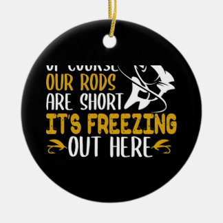 Isfiske utomhus julgransprydnad keramik