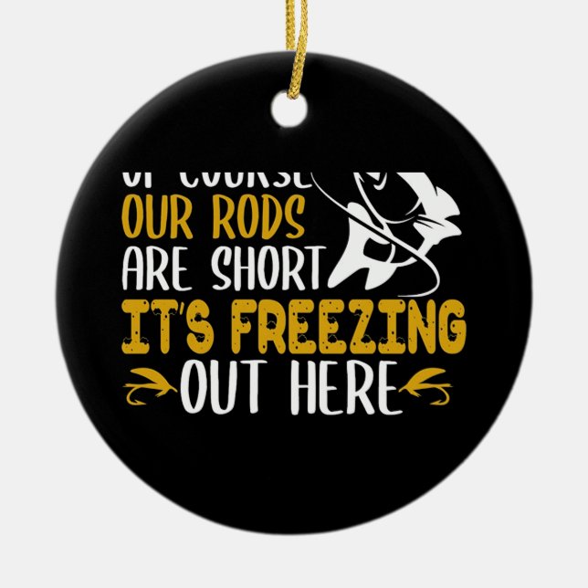 Isfiske utomhus julgransprydnad keramik (Framsidan)