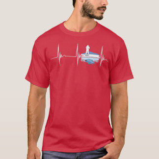 Isfiskefartyg EKG Pulse Snö Fishing Hål T Shirt