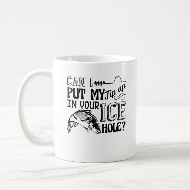 Isfiskespets upp ishålmuggen kaffemugg (Vänster)