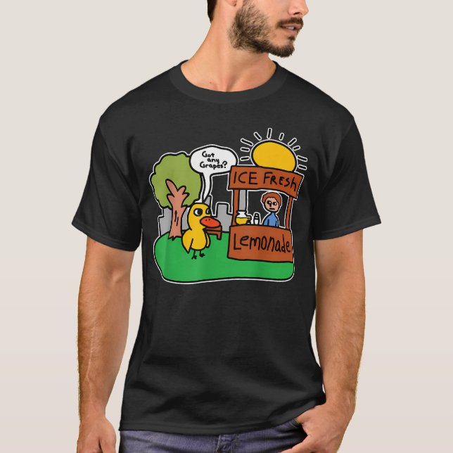 Isfrisk Citronläsk Anka Rolig Har Några Druvor T Shirt (Framsida)