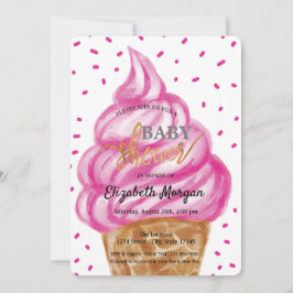 Isglass Konfetti Godis Baby Shower Inbjudningar