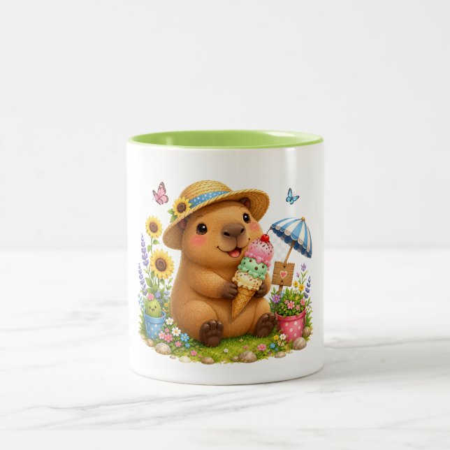 Isglasskapybar | Sött Kawaii-muggdesign Två-Tonad Mugg (Center)