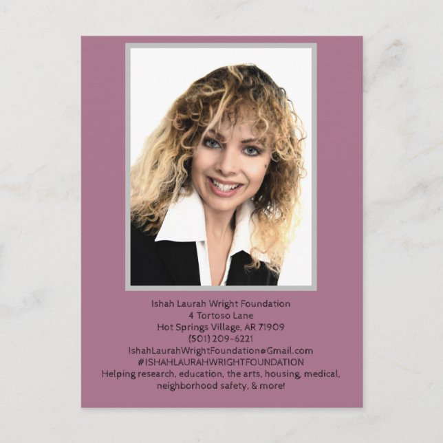 Ishah Laurah Wright Foundation Inbjudan Vykort (Framsida)