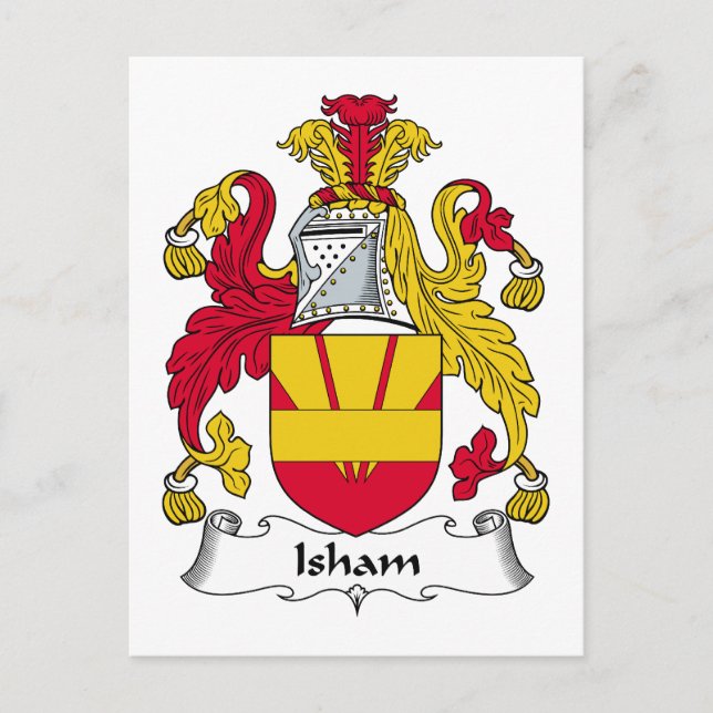 Isham Family Crest Vykort (Framsida)