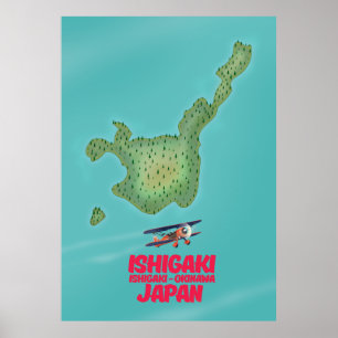 Ishigaki Okinawa, Japan karta Poster