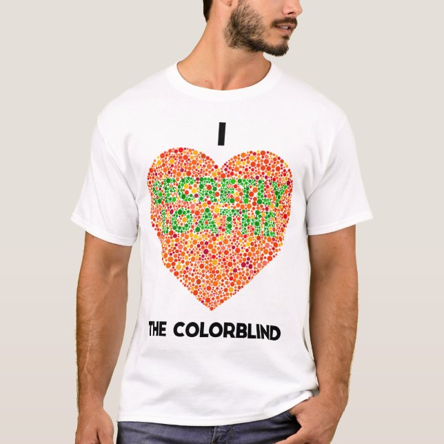 Ishihara Colorblind test Hjärtar. T Shirt (Framsida)