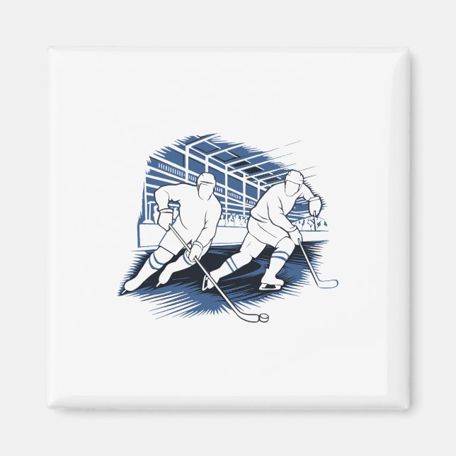 Ishockey Action Siluettgrafik  Magnet (Framsidan)