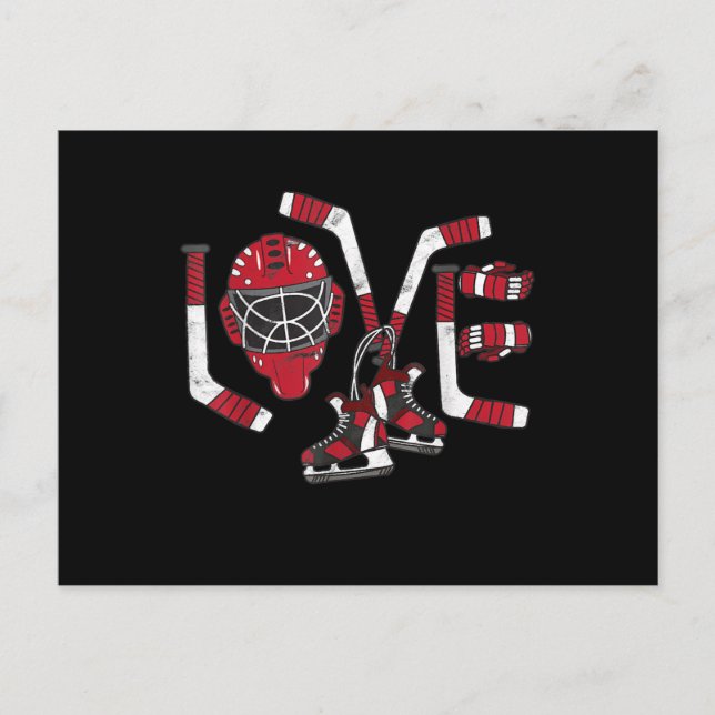 Ishockey Alla hjärtans dag Kärlek Söt present Pojk Helg Vykort (Framsida)