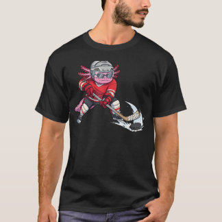 Ishockey Axolotl Söt Sport Spelare Älskare T Shirt