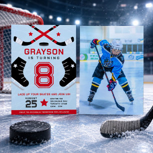 Ishockey barn födelsedagsfest inbjudan