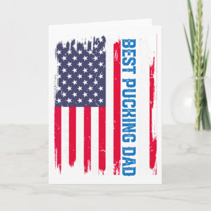 Ishockey Bästa Puckande Pappa Usa Amerikansk Flagg Kort