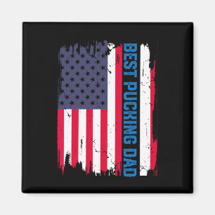 Ishockey Bästa Puckande Pappa Usa Amerikansk Flagg Magnet