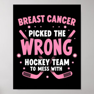 Ishockey Bröstcancer Warrior Överlevare Poster