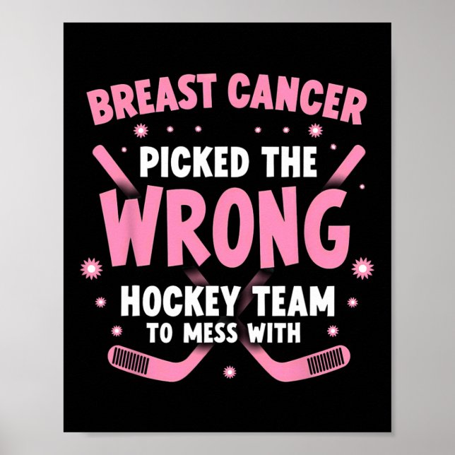 Ishockey Bröstcancer Warrior Överlevare  Poster (Framsidan)