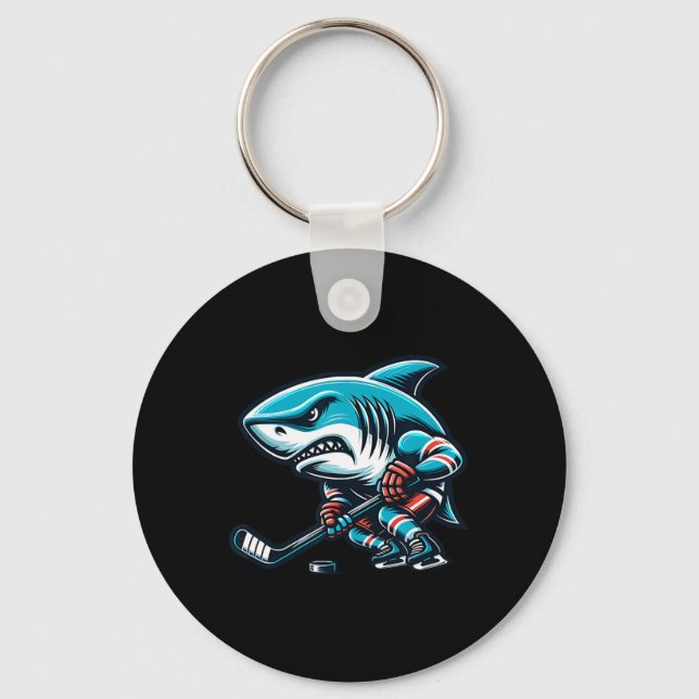 Ishockey Cool Shark Vild Kraftspel  Nyckelring (Framsida)