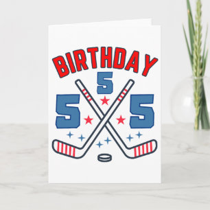Ishockey Five Födelsedags Pojke 5:e Födelsedagsfes Kort