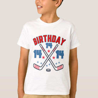 Ishockey Fjorton Födelsedags Pojke 14:e Födelsedag T Shirt