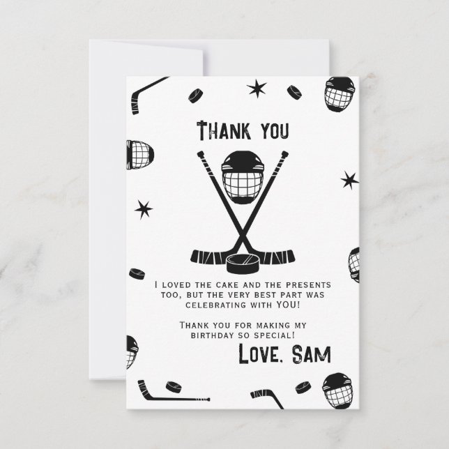 Ishockey Födelsedag, Ishockey Kalas Tack Kort (Framsida)